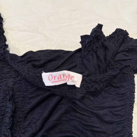 3/$15‼️ Elegant Black Ruched V-Neck Tank Top, One Size, Stretch Fit, Like New - Picture 6 of 11
